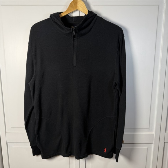 Polo Ralph Lauren Other - Polo Ralph Lauren Men's Long Sleeve Thermal Hoodie Pockets Outdoor Black Large‎